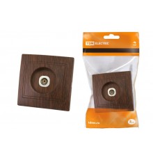 Розетка телевизионная простая (0-2400МГц, "мама") "ЭКО" (бук) "Таймыр"  SQ1814-0322  TDM