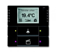 6128/28-885-500 Терморегулятор KNX с дисплеем и сенсором, 2/4-клавишный, чёрный бархат  6134-0-0339  2CKA006134A0339  ABB