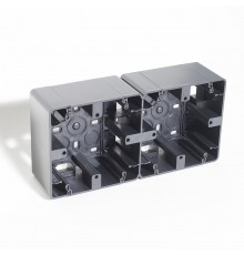 Коробка накладная квадратная на 2 поста, 86х86 (антрацит)  201322  SPL