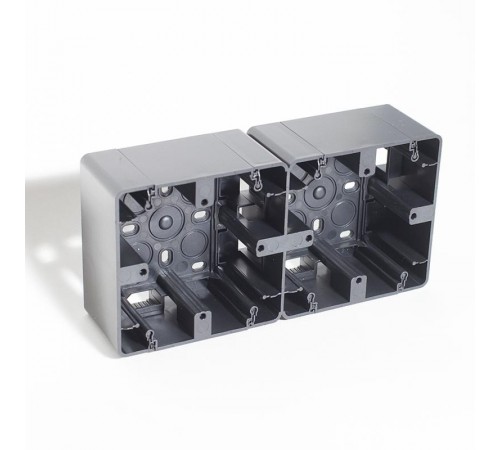 Коробка накладная квадратная на 2 поста, 86х86 (антрацит)  201322  SPL