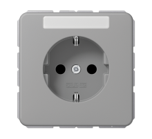 Штепсельная розетка SCHUKO 16A 250V~ с защитой от детей и полем для надписи; серая  CD1520BFKINAGR  Jung