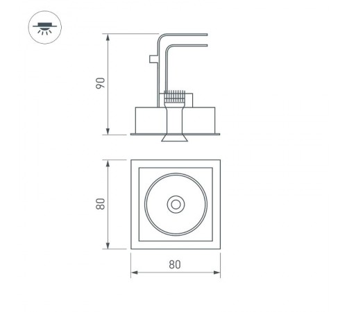 Светильник CL-SIMPLE-S80x80-9W Warm3000 (WH, 45 deg)  026874  Arlight