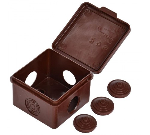 Коробка расп. КМ 65х65х50мм о/к IP54 4 вв. дуб  UKO31-065-065-050-K24-54  IEK