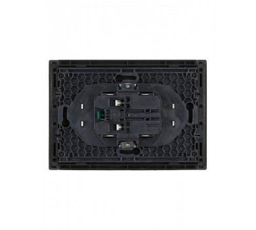 FORTE&PIANO Розетка 2-я с заземлением безвинтовое крепление 16А FP324 серый  FP-R21-16-1-K03  IEK