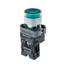 Кнопка с LED подсветкой, белая, 24V AC/DC, 1NO, мет. MTB2-BW3161  58203  ОВЕН