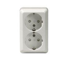 Розетка DoubleSCHUKO с заземлением, 16А / 250В, винтовые клеммы, серия Jussi, белый  232EA   2TKA000758G1  ABB