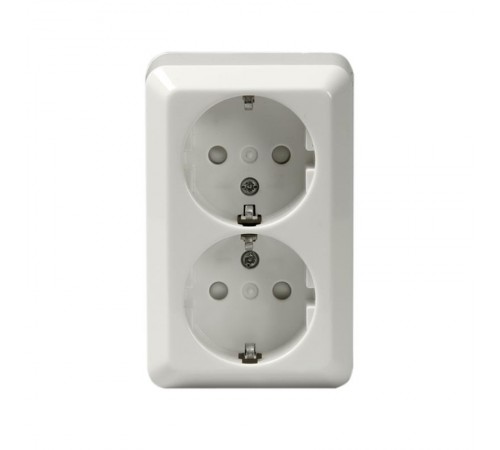 Розетка DoubleSCHUKO с заземлением, 16А / 250В, винтовые клеммы, серия Jussi, белый  232EA   2TKA000758G1  ABB