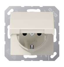 Штепсельная розетка SCHUKO 16A 250V~ с откидной крышкой и защитой от детей; слоновая кость  AS1520KIKL  Jung
