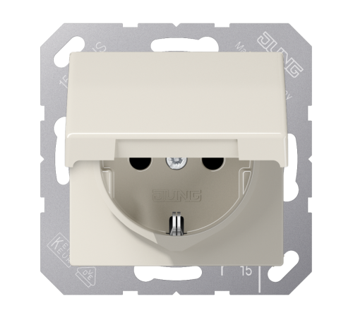 Штепсельная розетка SCHUKO 16A 250V~ с откидной крышкой и защитой от детей; слоновая кость  AS1520KIKL  Jung