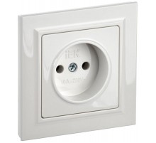 BRITE Розетка без заземления без шторок10А в сборе РСР10-1-0-БрБ белый  BR-R10-10-K01-F  IEK