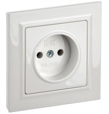 BRITE Розетка без заземления без шторок10А в сборе РСР10-1-0-БрБ белый  BR-R10-10-K01-F  IEK