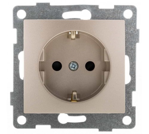 Bravo Розетка 1-ой с/з с з/ш, скрытая установка, 16А, 250В, шампань  С10Р4-027  GUSI Electric