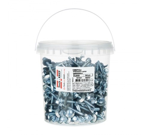 Саморез КР ZP св. 5,5х38 (200 шт) - ведро ( 1,616 кг)  104753  Tech-KREP