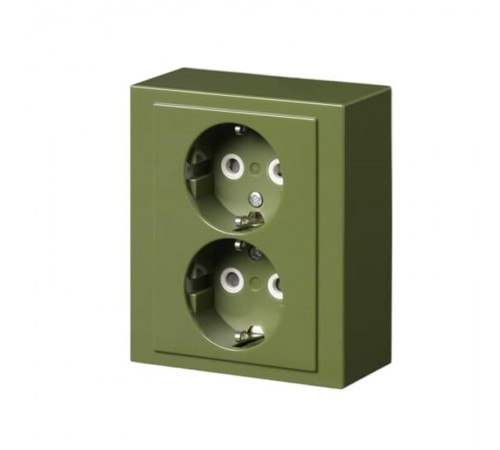 Розетка Double Shuko 16А 230В накладная Impressivo, зеленая R6025  402EA-05   2TKA00002968  ABB