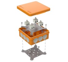 Коробка огнестойкая для о/п двухкомпонентная 60-0303-FR2.5-8 Е15-Е120 100х100х40 IP66  8p, 2.5 мм.кв. 60-0303-FR2.5-8  Промрукав