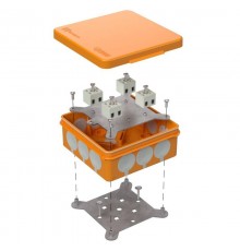 Коробка огнестойкая для о/п двухкомпонентная 60-0303-FR2.5-8 Е15-Е120 100х100х40 IP66  8p, 2.5 мм.кв. 60-0303-FR2.5-8  Промрукав