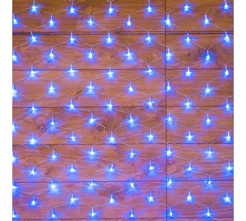 Гирлянда "сеть" 1,8х1,5м, прозрачный ПВХ, 180 LED, цвет: Синий  215-133  NEON-NIGHT