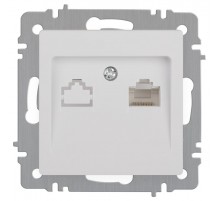 Розетка Intro Accent 6-303-01 информационная RJ45, IP20, СУ, белый   Б0063624  Intro