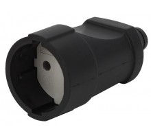 Rx3-B ЭРА Розетка кабельная б/з прямая ПВХ 10A черная (20/8)  Б0039684  ЭРА