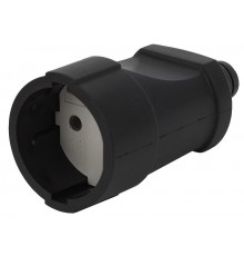Rx3-B ЭРА Розетка кабельная б/з прямая ПВХ 10A черная (20/8)  Б0039684  ЭРА