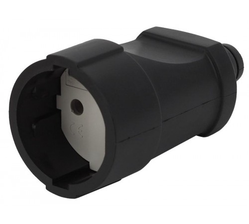 Rx3-B ЭРА Розетка кабельная б/з прямая ПВХ 10A черная (20/8)  Б0039684  ЭРА