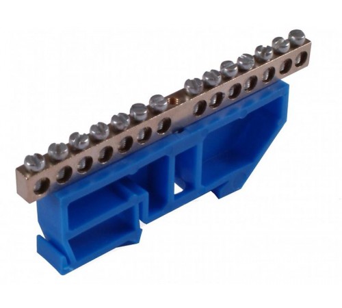 Шина _N_ 63.12.DIN.эконом Шина "N" на 12 присоединений 63А на изоляторе под DIN-рейку  Шина _N_ 63.12.DIN.эконом  HEGEL