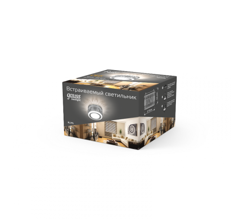 Светильник точечный встраиваемый Backlight BL095 Кругл. Хром/Белый, Gu5.3, 3W, LED 3000K  BL095  Gauss