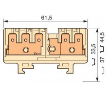 Клемма HD6/9.2G.3G quick-connect (fast on) 6,3x0,8мм, 6 мм. кв., 2 цепи(3 вертикальные + 2 вертикальные с тестовым гнездом)  1SNA160564R0100