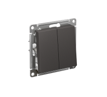 AtlasDesign Переключатель 2-клавишный, перекрестный, 2 x сх. 7, 10АХ, механизм, Базальт  ATN001473  SE