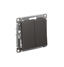 AtlasDesign Переключатель 2-клавишный, перекрестный, 2 x сх. 7, 10АХ, механизм, Базальт  ATN001473  SE