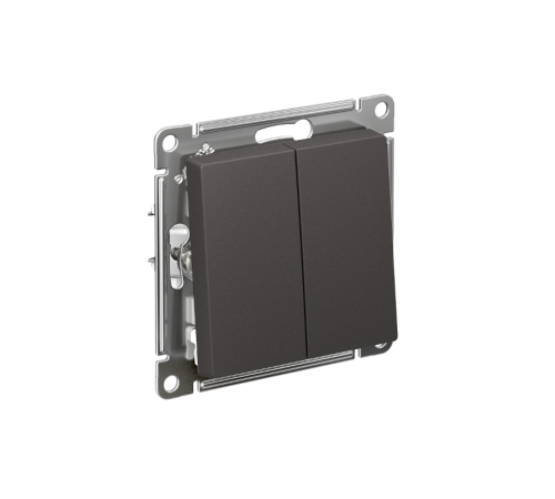 AtlasDesign Переключатель 2-клавишный, перекрестный, 2 x сх. 7, 10АХ, механизм, Базальт  ATN001473  SE