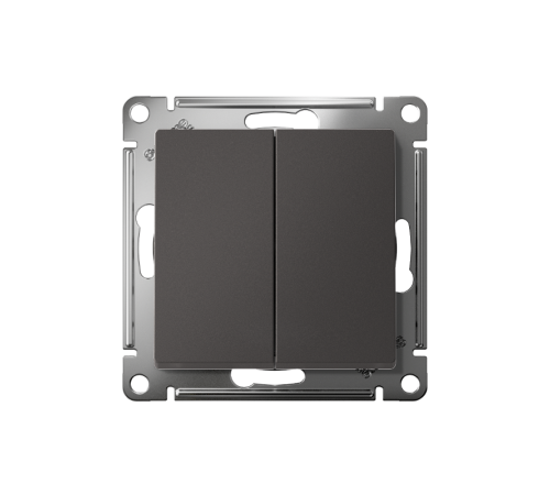 AtlasDesign Переключатель 2-клавишный, перекрестный, 2 x сх. 7, 10АХ, механизм, Базальт  ATN001473  SE
