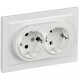 BRITE Розетка 2-ая с заземлением со шторками 16А в сборе РСш12-3-БрБ белый  BR-R24-16-K01-F  IEK