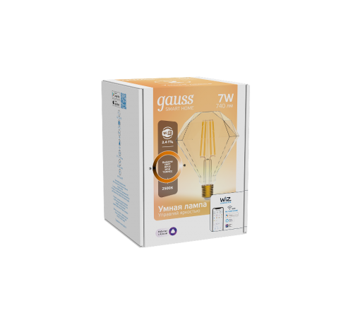 Лампа светодиодная филаментная Smart Home DIM E27 Diamond Golden 7 Вт 1/40  1350112  Gauss