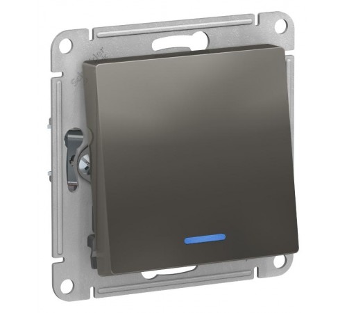 AtlasDesign Сталь Переключатель 1-клавишный с подсветкой, сх.6а, 10АХ, механизм  ATN000963  SE