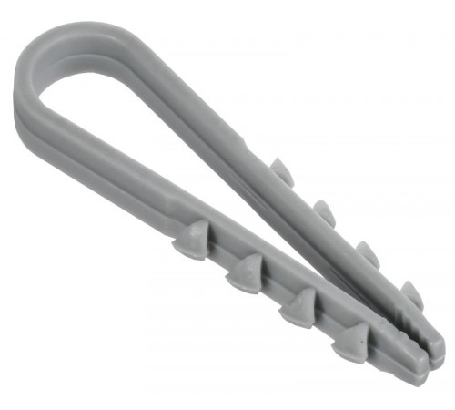 Дюбель-хомут 5х10мм круг. каб. нейл. серый (100шт) GENERICA  UDH13-05-10-100-K03-G  GENERICA