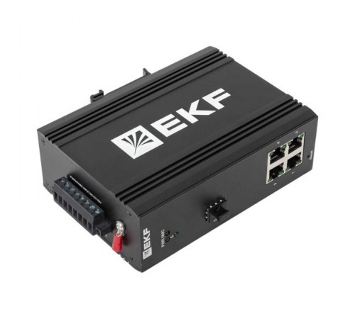 Промышленный управляемый коммутатор уровня L2 ML2-1GX/SFP-4GTP, 1 порт 1000Base-X SFP, 4 порта 10/100/1000Base-T(X) RJ45 c PoE, монтаж на динрейку TSX