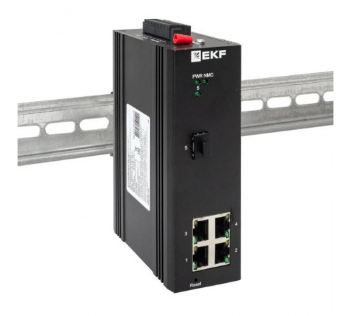 Промышленный управляемый коммутатор уровня L2 ML2-1GX/SFP-4GTP, 1 порт 1000Base-X SFP, 4 порта 10/100/1000Base-T(X) RJ45 c PoE, монтаж на динрейку TSX