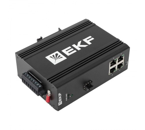 Промышленный управляемый коммутатор уровня L2 ML2-1GX/SFP-4GTP, 1 порт 1000Base-X SFP, 4 порта 10/100/1000Base-T(X) RJ45 c PoE, монтаж на динрейку TSX