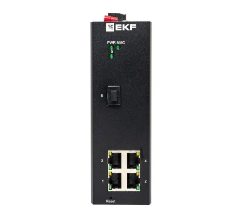 Промышленный управляемый коммутатор уровня L2 ML2-1GX/SFP-4GTP, 1 порт 1000Base-X SFP, 4 порта 10/100/1000Base-T(X) RJ45 c PoE, монтаж на динрейку TSX