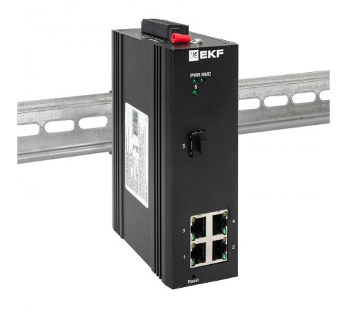 Промышленный управляемый коммутатор уровня L2 ML2-1GX/SFP-4GTP, 1 порт 1000Base-X SFP, 4 порта 10/100/1000Base-T(X) RJ45 c PoE, монтаж на динрейку TSX