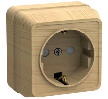 ОКТАВА сосна Розетка 1-местная О/У c/з со шторками 16А РСш20-3-ОС  ERO14-K03-16-DC  GENERICA