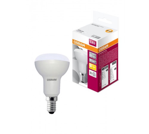 Лампа светодиодная LED STAR R50 7W, E14 LEDSR5060 7W/830 230VFR E14 10X1 RU  4058075282544  Osram