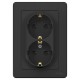 Blanca Антрацит С/У Розетка 2-ая с заземлением со шторками, 16А, 250В  BLNRS001126  SE