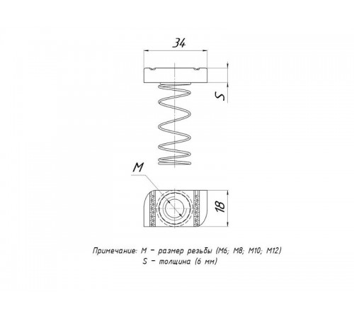 STRUT-гайка (канальная) М6 с длинной пружиной  stgdpM6  EKF
