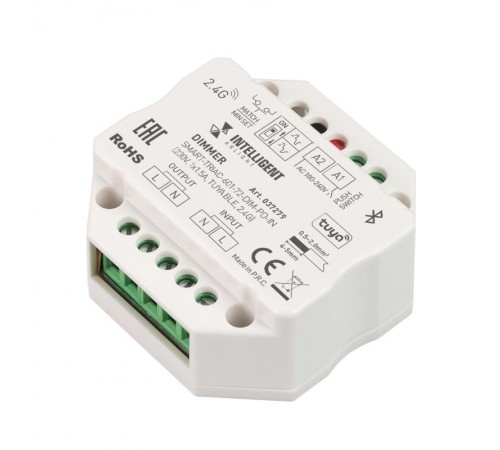 INTELLIGENT ARLIGHT Диммер SMART-TRIAC-601-72-DIM-PD-IN (230V, 1x1.5A, TUYA BLE, 2.4G) (IARL, IP20 Пластик, 5 лет)  037279  Arlight
