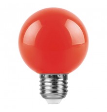 Лампа светодиодная LB-371 Шар E27 3W красный  25905  Feron