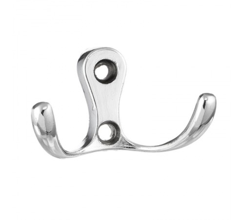 Крючок 207, 2-х рожковый, хром (1 шт)  - пакет   129921  Tech-KREP