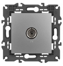 14-3101-03 Розетка TV одиночная, IP20, Эра Elegance, алюминий  Б0034292  ЭРА