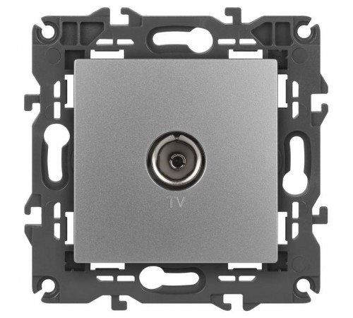 14-3101-03 Розетка TV одиночная, IP20, Эра Elegance, алюминий  Б0034292  ЭРА